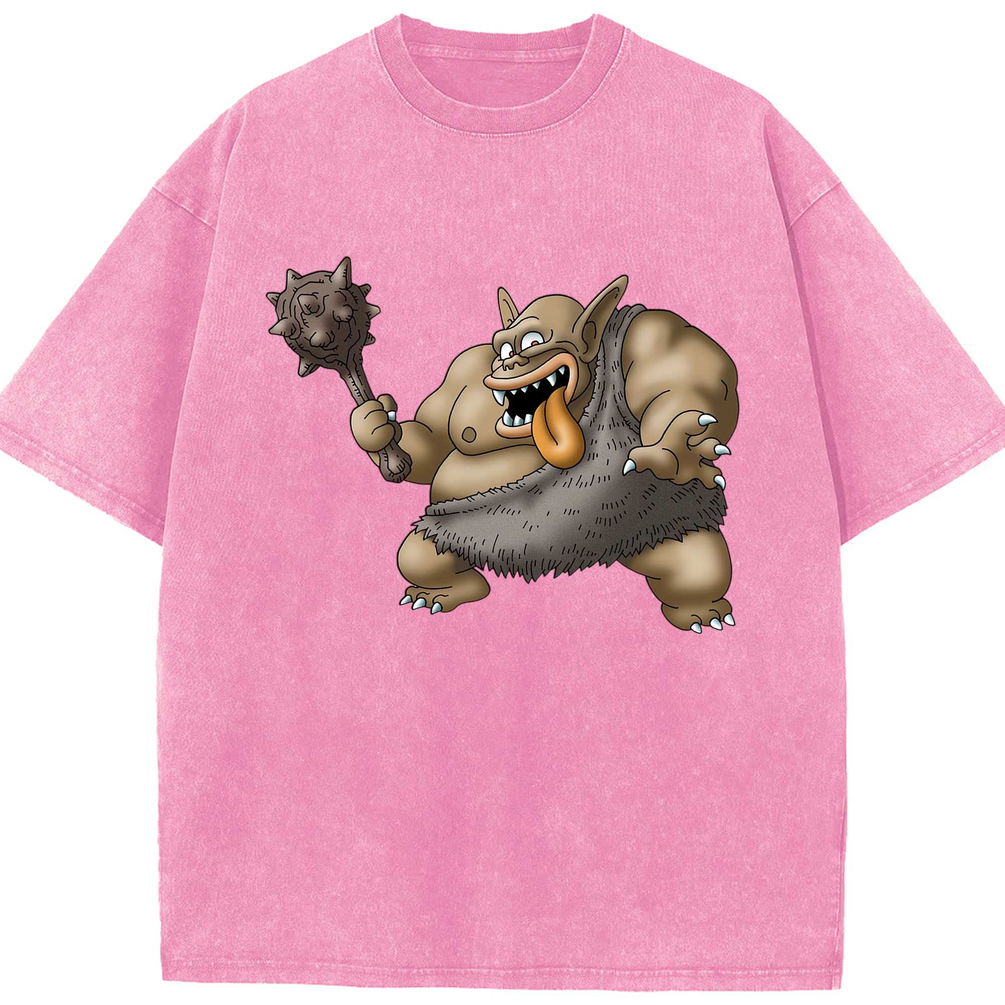 （画像用） ドラゴンクエスト Doragon Kuesuto Dragon Quest 綿100% ヴィンテージ風 半袖Tシャツ（フロントプリント）